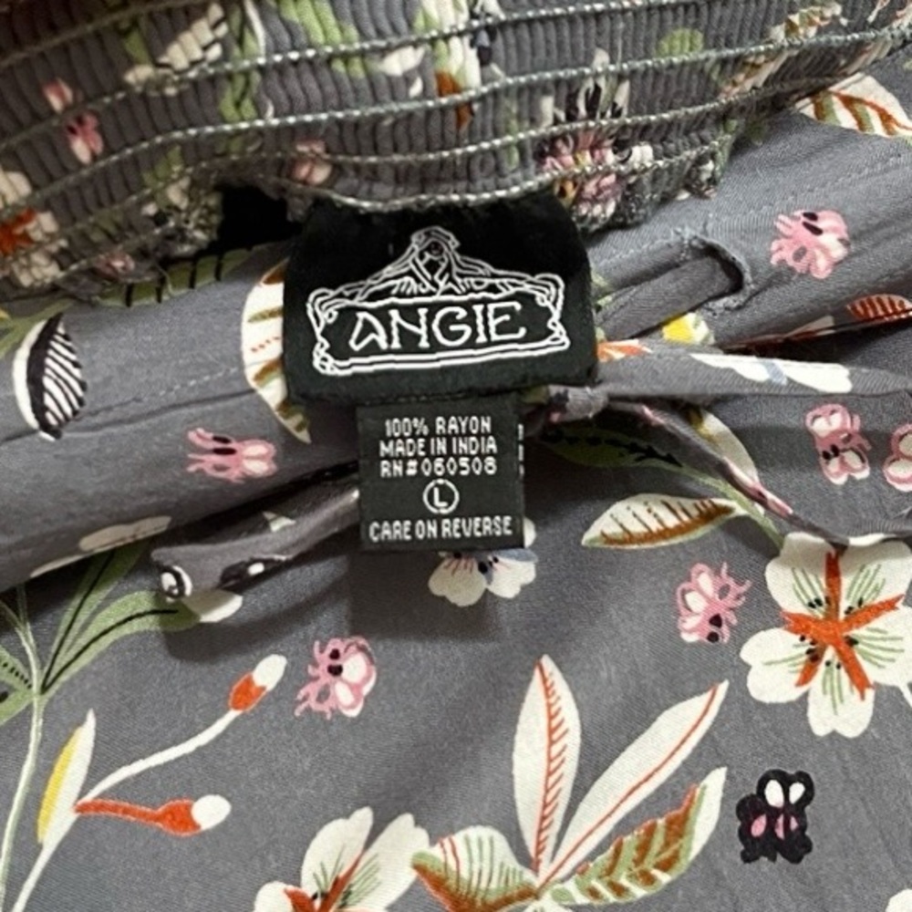 NWOT - ANGIE Wide Leg Pants - floral rayon elastic waist - Picture 2 of 6